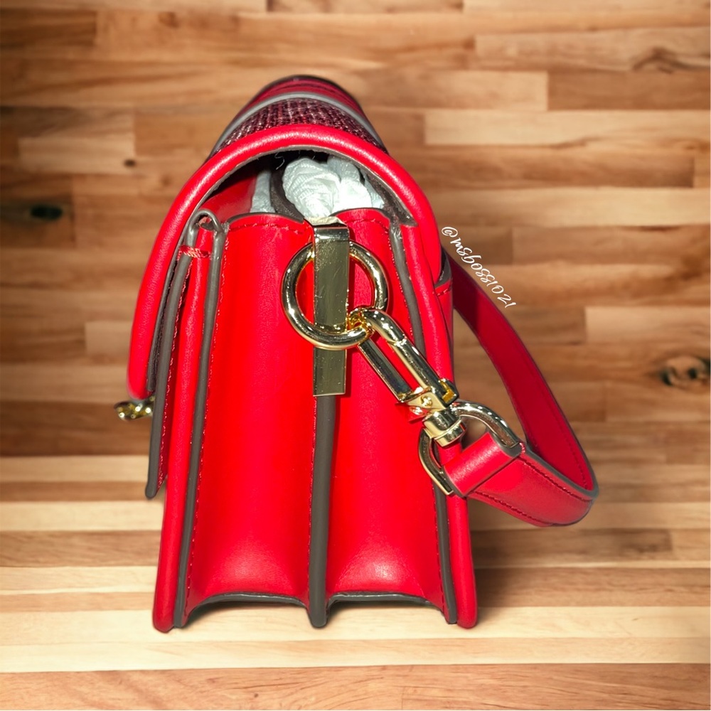 ULTRA RARE Michael Kors Greenwich Md Conv Shoulder Bag in Crimson NWT - Picture 8 of 9